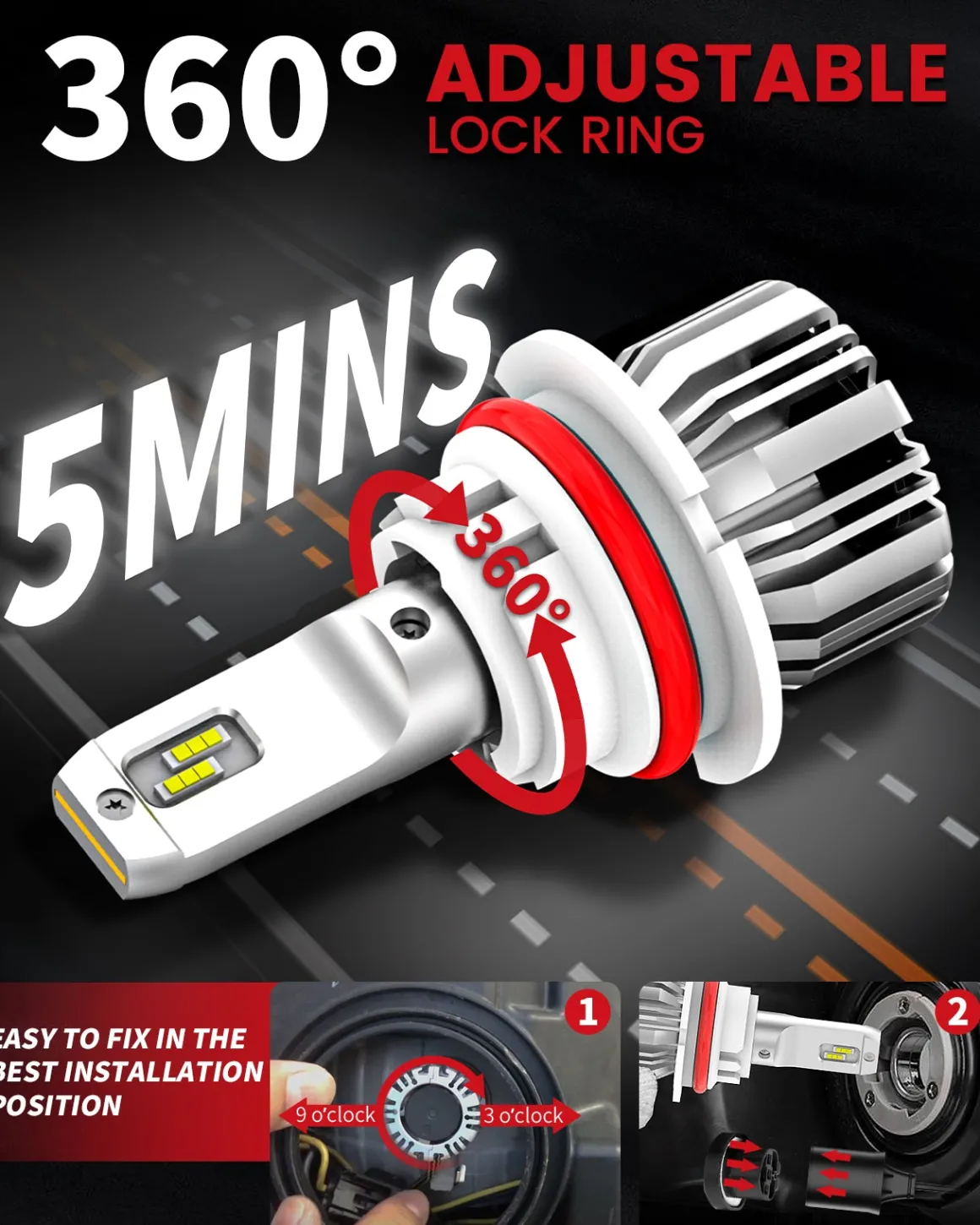 50W 9004 HB1 LC Plus Series | 5,000LM 6000K LED Bulbs