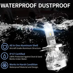 60W 9003 H4 HB2 LA Plus Series | 6,000LM 6000K LED Bulbs