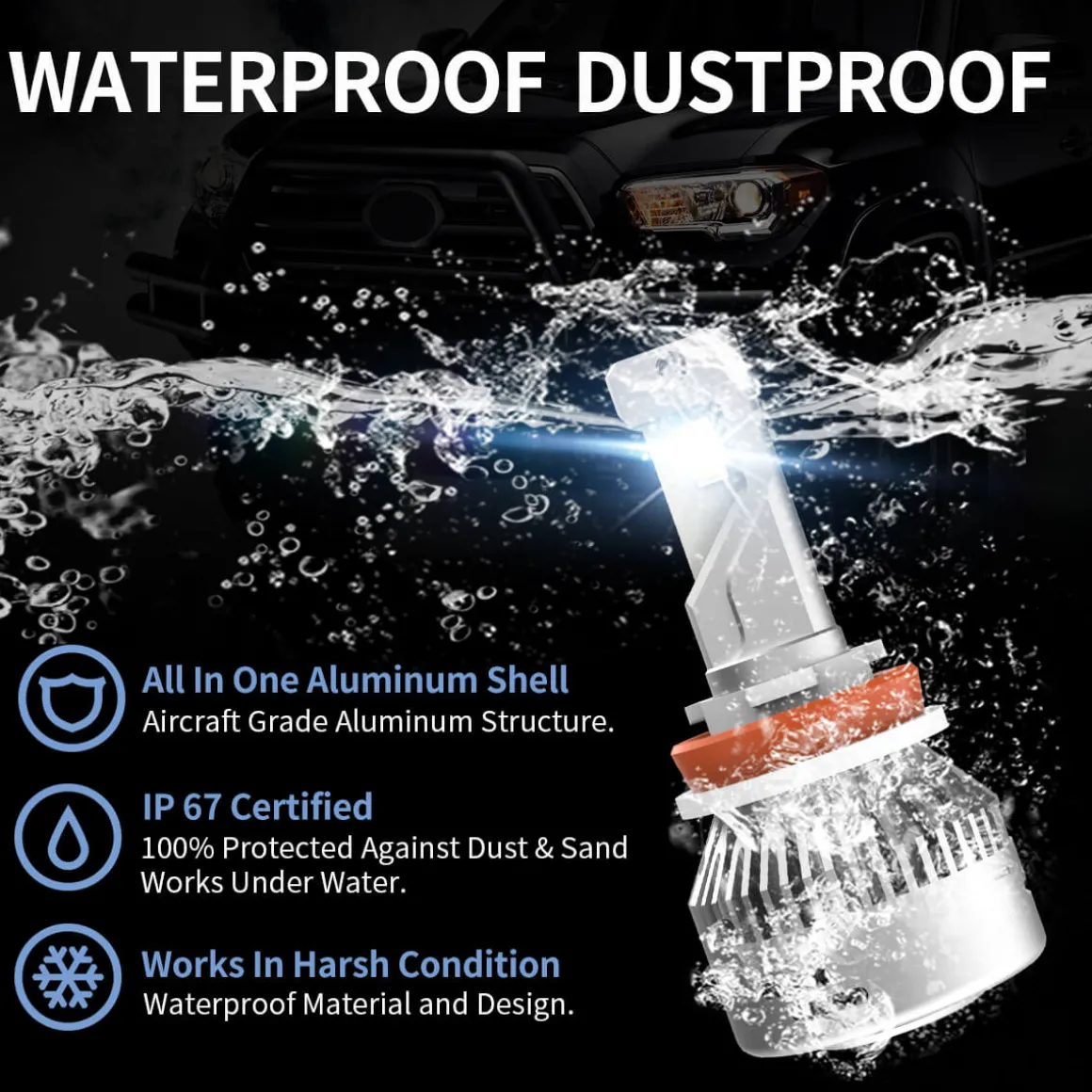 60W H8 H9 H11 LA Plus Series Combo Pack | 6,000LM 6000K LED Bulbs
