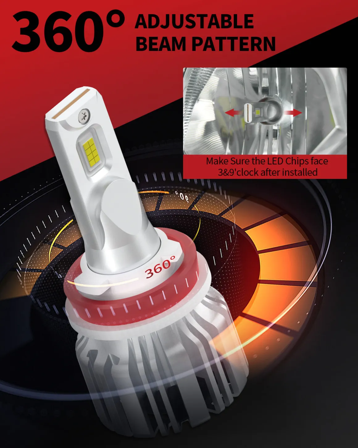 50W H11 H8 H9 LC Plus Series | 5,000LM 6000K LED Bulbs