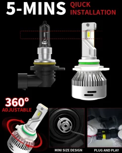 60W 9012 HIR2 LA Plus Series | 6,000LM 6000K LED Bulbs
