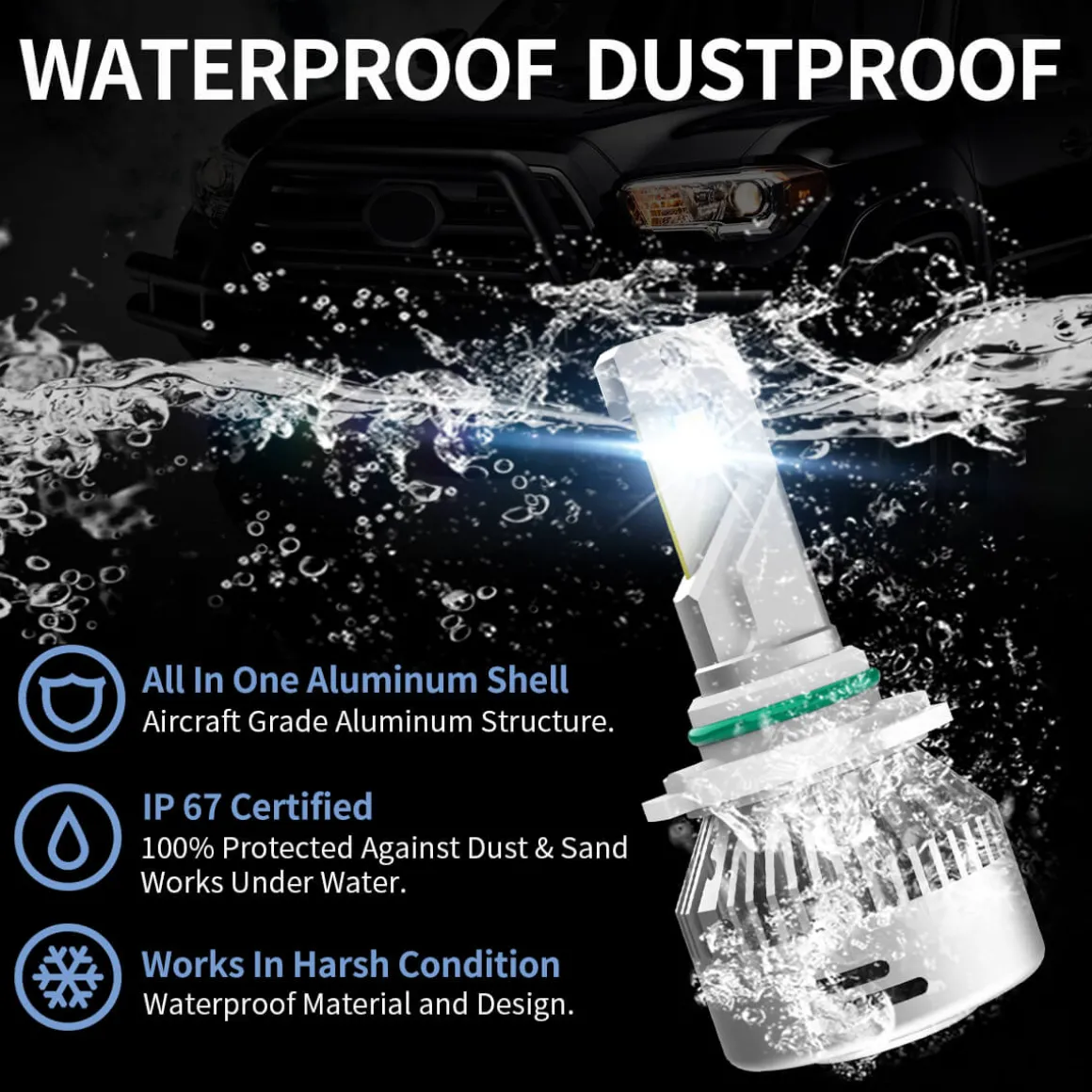 60W H10 9145 9140 9055 LA Plus Series | 6,000LM 6000K LED Fog Light Bulbs