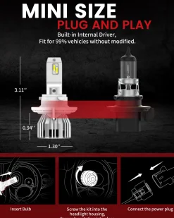 50W H13 9008 LC Plus Series | 5,000LM 6000K LED Bulbs