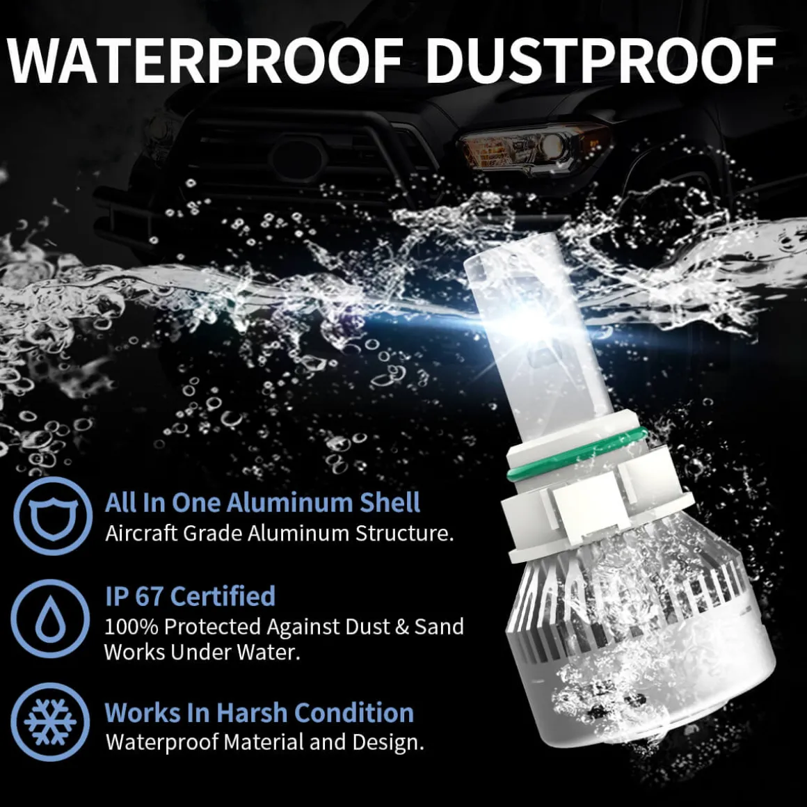 60W 5202 2504 PSX24W LA Plus Series | 6,000LM 6000K LED Fog Light Bulbs