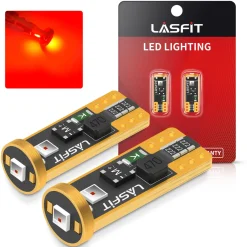 194 168 W5W CANBUS Error Free LED Third Brake Tail Light, Side Marker Bulbs | Brilliant Red, 2 Bulbs